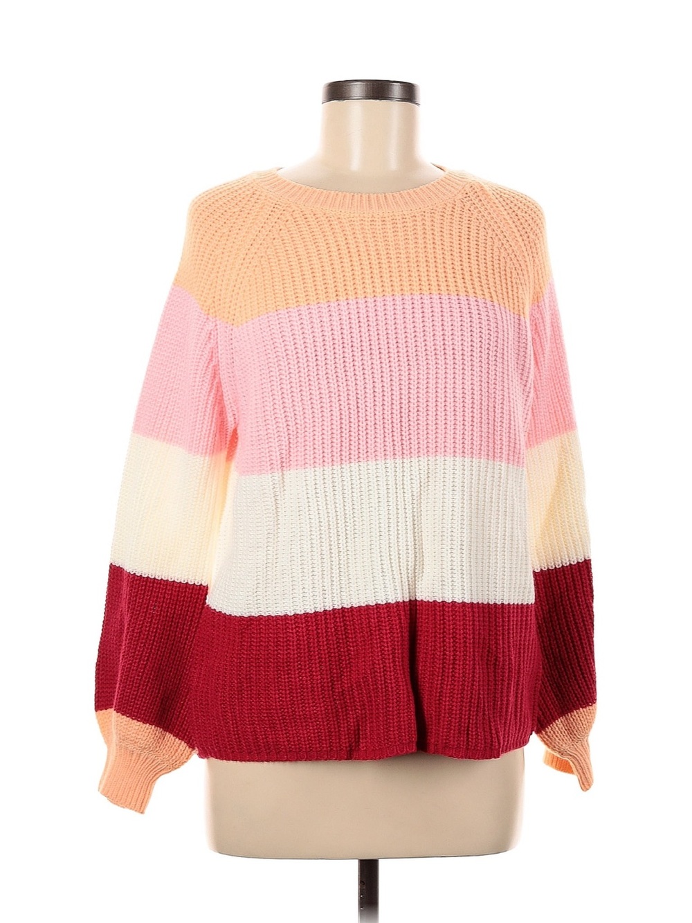 Pink Lily Striped Crewneck Sweater